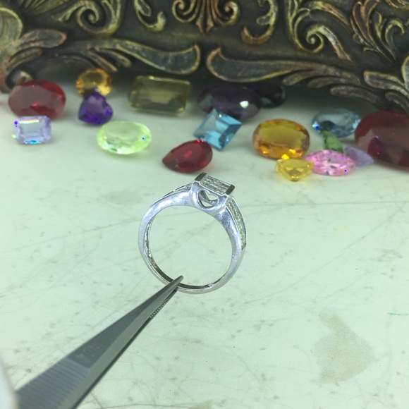 ❤️ 1.0CT Princess Cut diamond 14k Ring - Picture 7 of 8